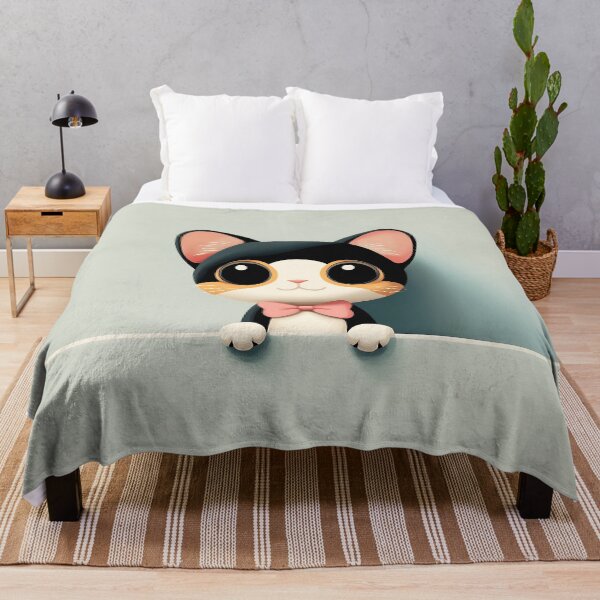 Item preview, Cute Cartoon Cat With Bow Tie Illustration designed and sold by GoldenTealArts.