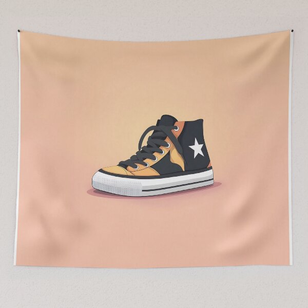 Item preview, High-Top Sneakers Illustration With Retro Design designed and sold by GoldenTealArts.