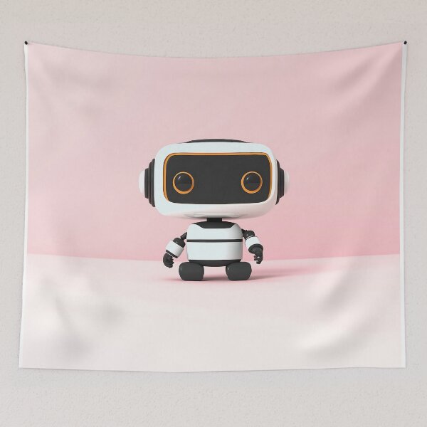 Item preview, Cute Robot Illustration With Minimalist Design designed and sold by GoldenTealArts.