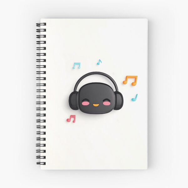Item preview, Cute Headphones Music Logo With Notes designed and sold by GoldenTealArts.