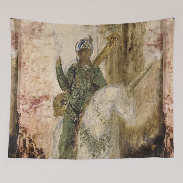 Item preview, Man on a Unicorn vintage musée Gustave Moreau artist painting designed and sold by Vintage Designs +.