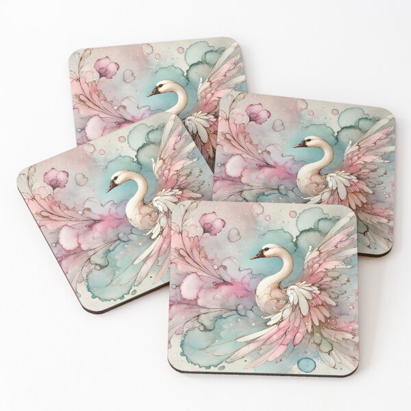 Item preview, Serene Goose with Cherry Blossoms - Watercolor & Ink Art by LaLi Designs designed and sold by LaLi-Designs.
