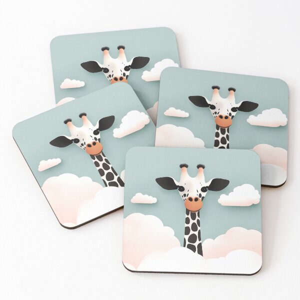 Item preview, Cute Giraffe Peeking Out From Clouds designed and sold by GoldenTealArts.