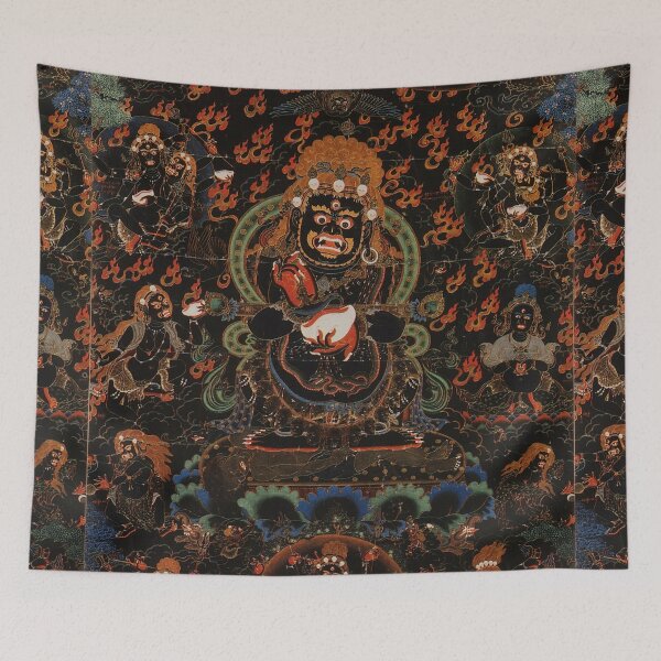 Item preview, Thangka 220 Mahakala Buddhist Protector Panjarnata Lord of the Pavilion 1600s designed and sold by GuyBlank.