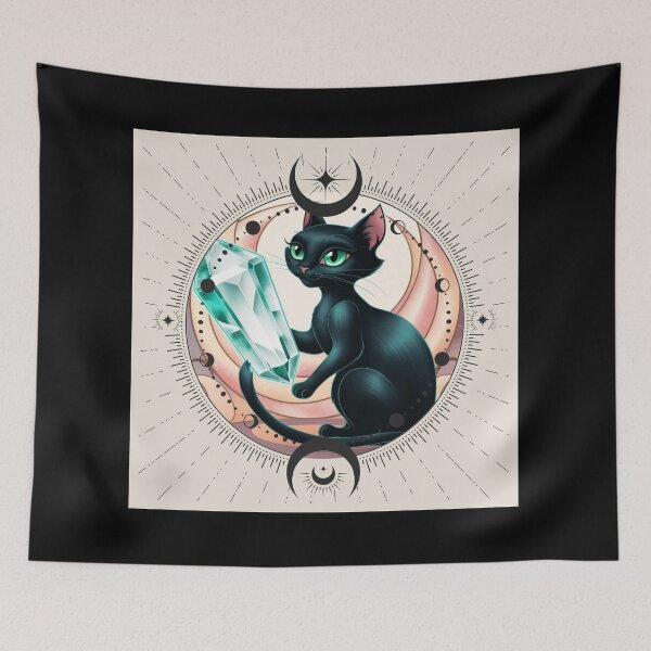 Item preview, Witchy Cat with Crystal designed and sold by tumbleweedphoto.