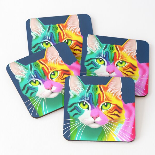 Item preview, Rainbow Cat Portrait | Cat Art | Cat Portrait | Cat Lover | Color Art designed and sold by UnhingedBird.