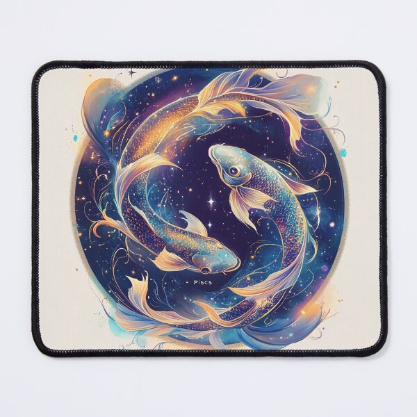 Item preview, Pisces Zodiac Sign: Captivating Galactic Illustration designed and sold by DobermanFans.