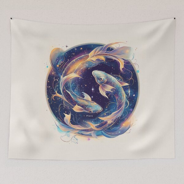 Item preview, Pisces Zodiac Sign: Captivating Galactic Illustration designed and sold by DobermanFans.