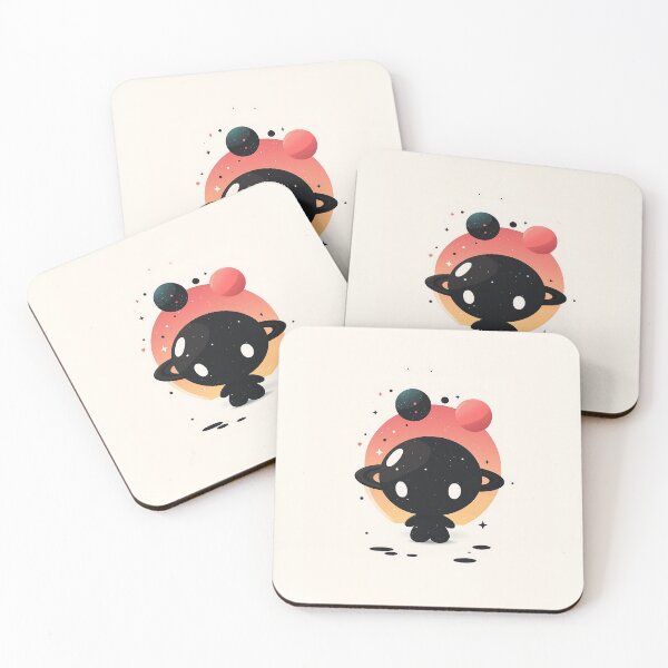 Item preview, Cute Black Planet Cartoon Illustration designed and sold by GoldenTealArts.