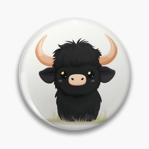 Item preview, Cute Black Calf Cartoon Illustration designed and sold by GoldenTealArts.
