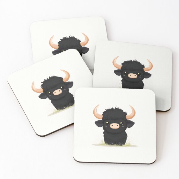 Item preview, Cute Black Calf Cartoon Illustration designed and sold by GoldenTealArts.