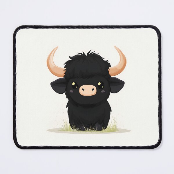 Item preview, Cute Black Calf Cartoon Illustration designed and sold by GoldenTealArts.