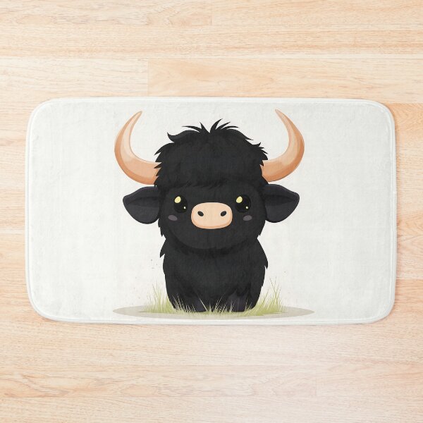 Item preview, Cute Black Calf Cartoon Illustration designed and sold by GoldenTealArts.