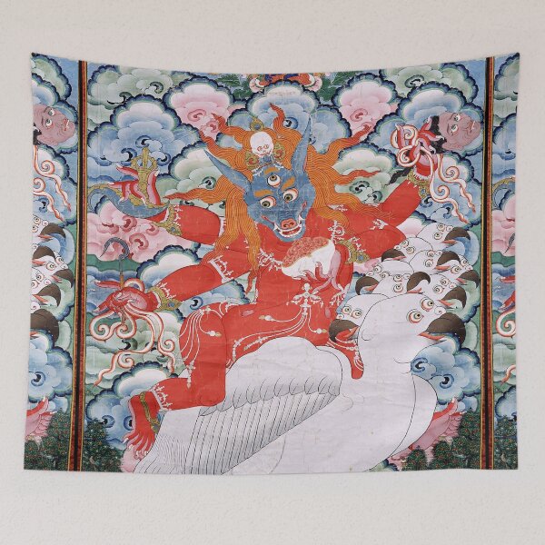 Item preview, Thangka 221 Mahakala Buddhist Protector Shanglon Minister 1800s designed and sold by GuyBlank.