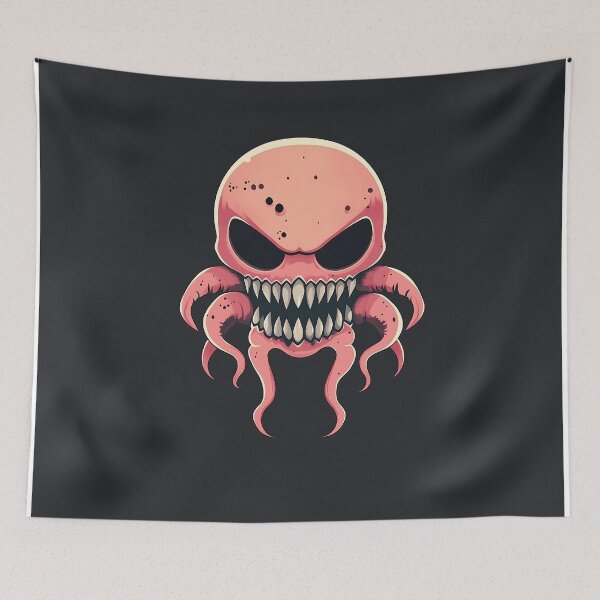 Item preview, Pink Skull With Tentacles Logo Design designed and sold by GoldenTealArts.