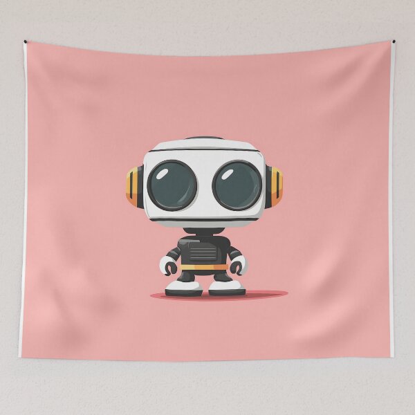 Item preview, Cute Robot With Big Eyes Illustration designed and sold by GoldenTealArts.