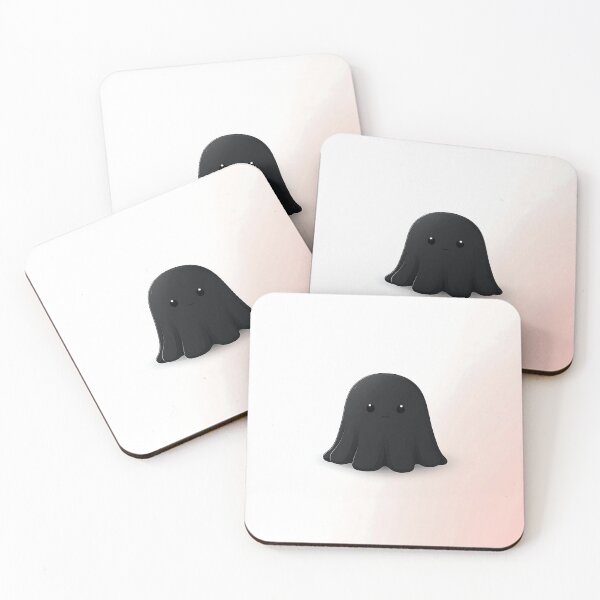 Item preview, Cute Black Ghost Icon With Pastel Background designed and sold by GoldenTealArts.