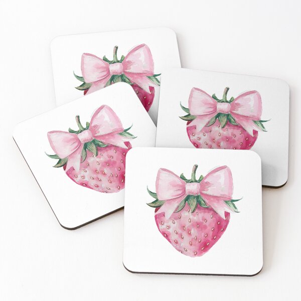 Artikelvorschau, Erdbeere mit rosa Schleife entworfen und verkauft von jkrphoto.