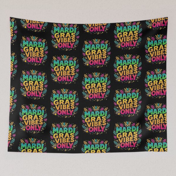 Item preview, Mardi Gras Vibes Only Colorful Typography	 designed and sold by Taans-Creation.