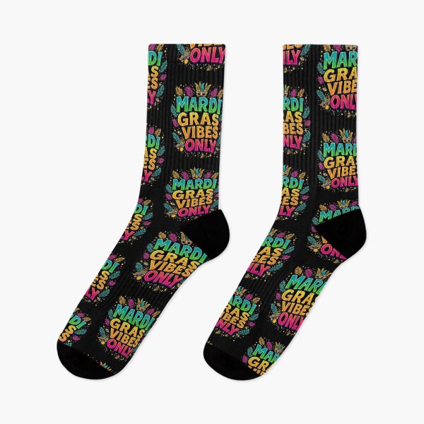 Item preview, Mardi Gras Vibes Only Colorful Typography	 designed and sold by Taans-Creation.