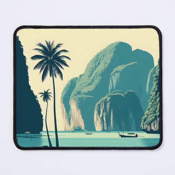 Item preview, Minimalist Clipart-Style Illustration of Maya Bay Island, Thailand designed and sold by inkNext.