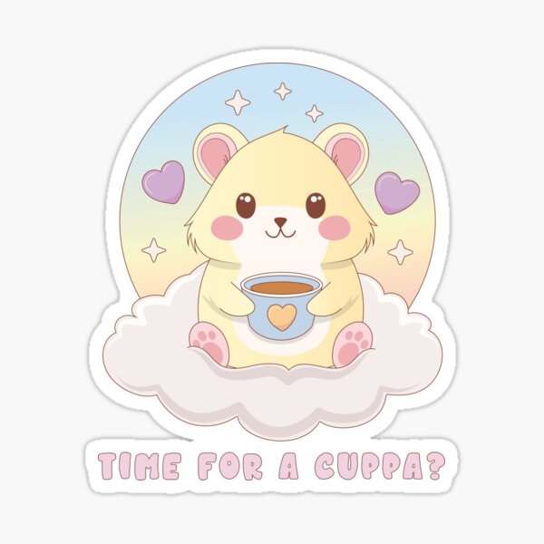 Cute Coffee Hamster | Cuppa Time Sticker