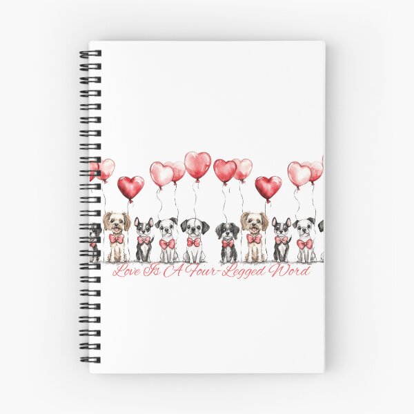Aperçu de l'œuvre L'amour est un mot à quatre pattes Chiot Chien Coeur Ballon Doux créée et vendue par JenBoyte.