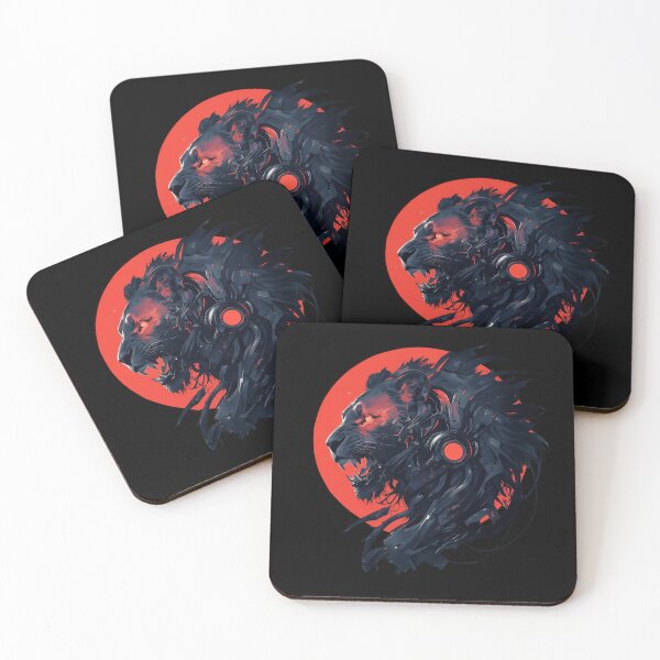 Artikelvorschau, Schwarzer Löwe / Schwarzer Löwe / Cooles Tier / Cyber-Tier / Tierkunst / Tierkrieger / Ästhetische Gaming-Aufkleber entworfen und verkauft von SMARTKIT DESIGNAGENCY.