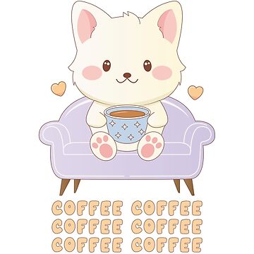 Artwork thumbnail, Cute Coffee Cat | Coffee Coffee by Cosy Fox