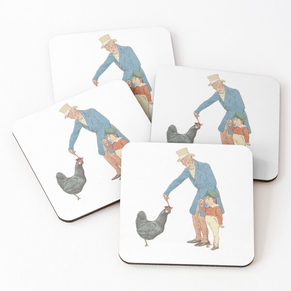 Item preview, Grandfather and Granddaughter Feeding a Chicken designed and sold by OldSchoolMale.