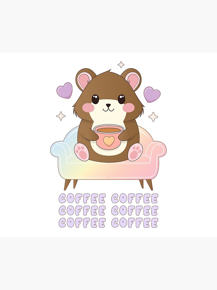 Thumbnail 2 of 2, Duvet Cover, Cute Coffee Hamster | Coffee Coffee designed and sold by JOliverDesigns.