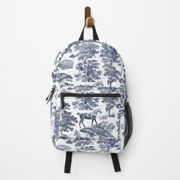 Item preview, Elegant Vintage Chic Blue Toile Horse Woodland Pattern designed and sold by tanjica.