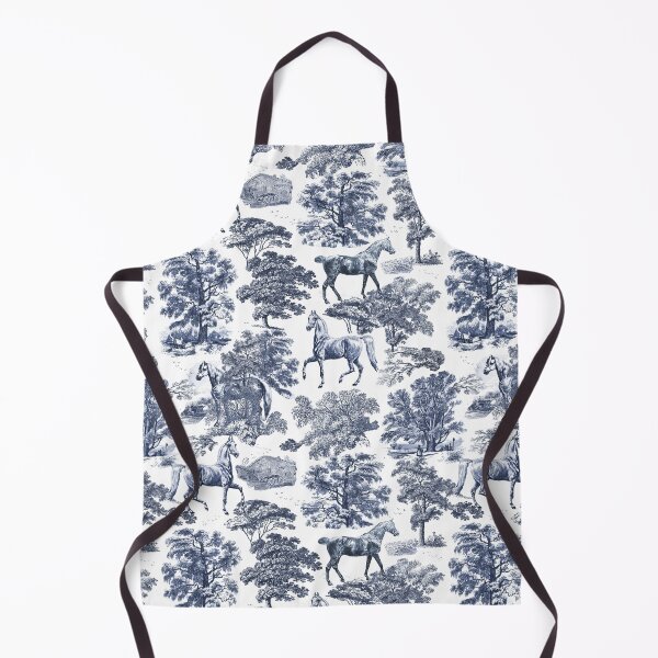 Item preview, Elegant Vintage Chic Blue Toile Horse Woodland Pattern designed and sold by tanjica.