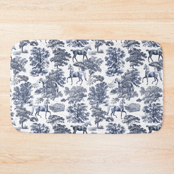 Item preview, Elegant Vintage Chic Blue Toile Horse Woodland Pattern designed and sold by tanjica.