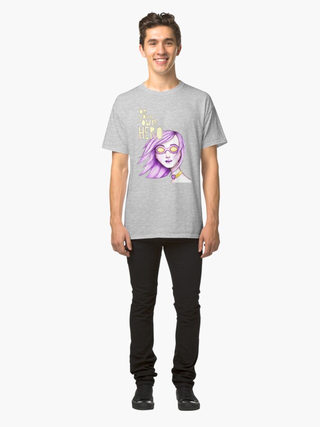 Alternate view of Be Your Own Hero - Purple Version Classic T-Shirt