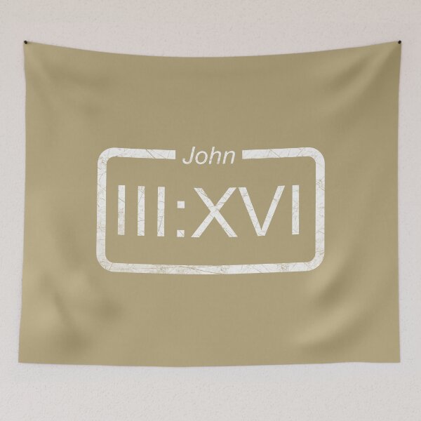 Item preview, John 3:16 | minimal roman numeral john III:XVI - Minimalist & Simple Christian Typographic white Design | Faith-Based Inspiration designed and sold by ZechJohnRB.