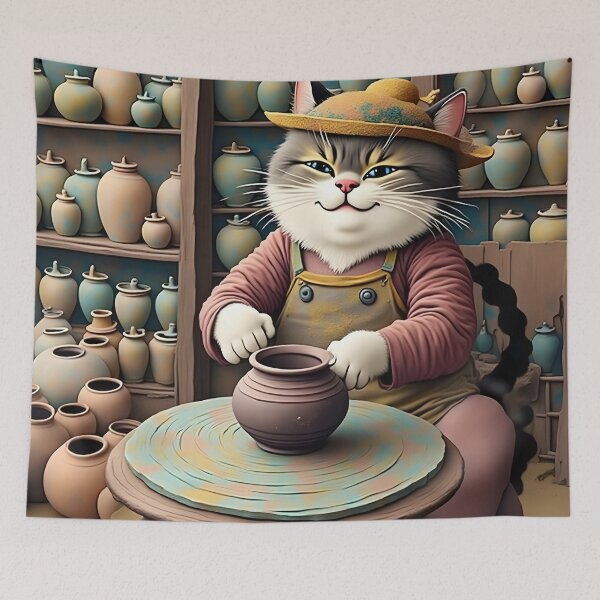 Item preview, The Kitty Pottery Maker designed and sold by Angelandspot.