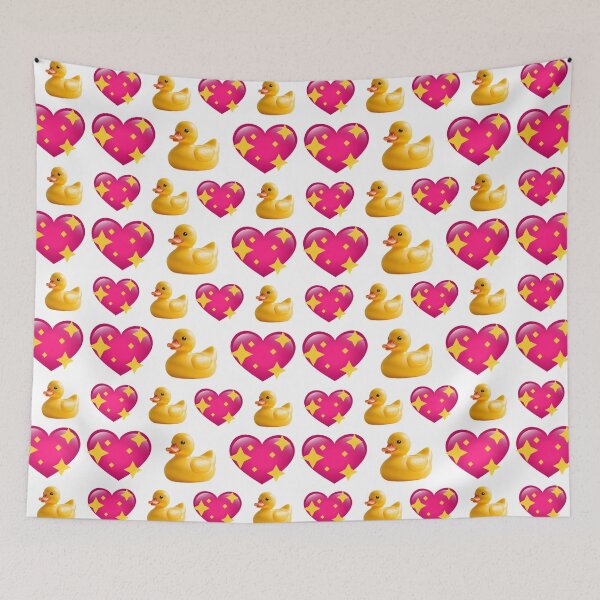 Item preview, Yellow ducks and fuchsia hearts designed and sold by Topmel.
