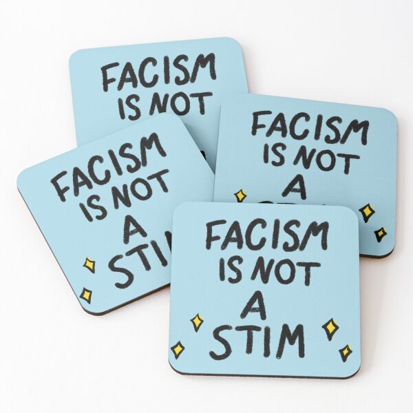 Item preview, FACISM IS NOT A STIM (Black/LgtBlu)  designed and sold by Pretty-Sounds.