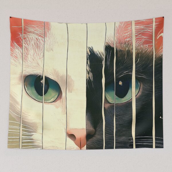 Item preview, Cool Cat design. Black and white feline face. designed and sold by Shoot-The-Moon.