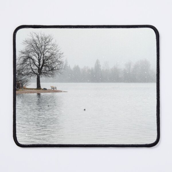 Item preview, Snow Falling over Lake Schier designed and sold by Kasia Design.