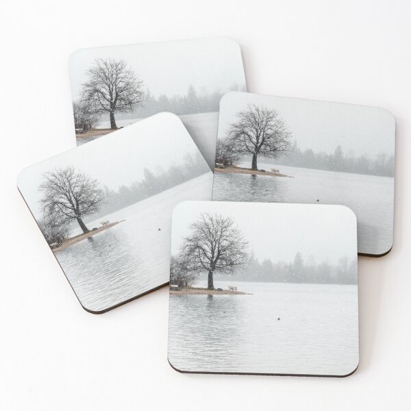 Item preview, Snow Falling over Lake Schier designed and sold by Kasia Design.