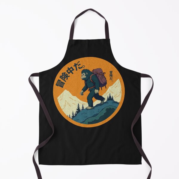 Item preview, Adventure Gorilla with Japanese Text | Retro Hiking Art designed and sold by GALUMARKET.