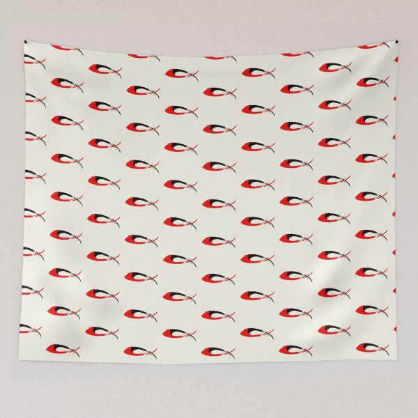 Item preview, Red and Black Ichthus Symbol Design | Modern Christian Minimalist Art designed and sold by ZechJohnRB.