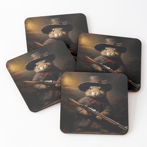 Item preview, Vintage Animal Art: Rabbit Hunter | Animal Art | Oil Painting | Animal Portrait designed and sold by UnhingedBird.