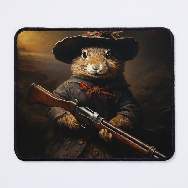 Item preview, Vintage Animal Art: Rabbit Hunter | Animal Art | Oil Painting | Animal Portrait designed and sold by UnhingedBird.