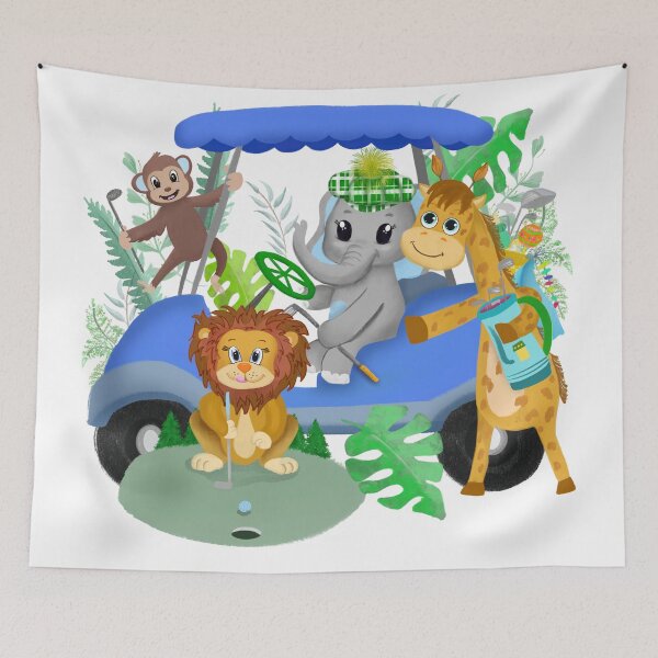 Item preview, Baby Zoo Animals In Blue Golf Cart designed and sold by daphsam.