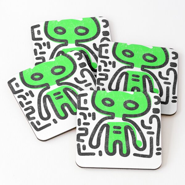 Item preview, Retro Green Abstract Alien  designed and sold by Mystikos Art.