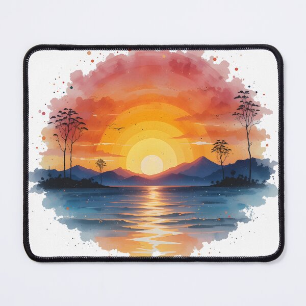 Item preview, Retro Watercolor Sunset designed and sold by AbstractIdeas.