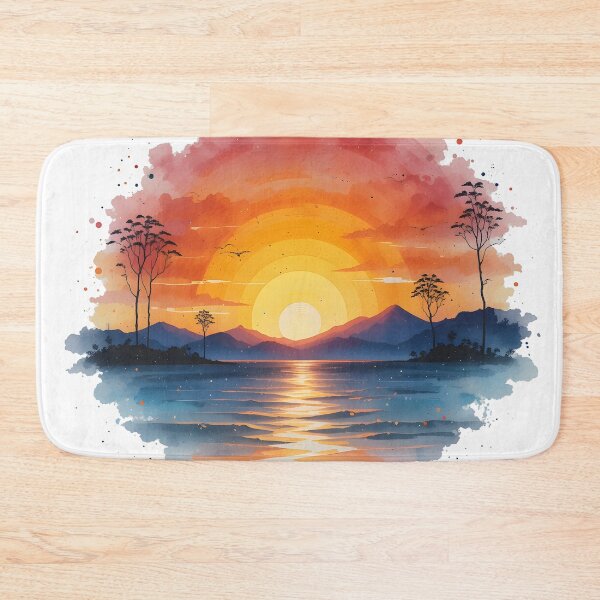 Item preview, Retro Watercolor Sunset designed and sold by AbstractIdeas.